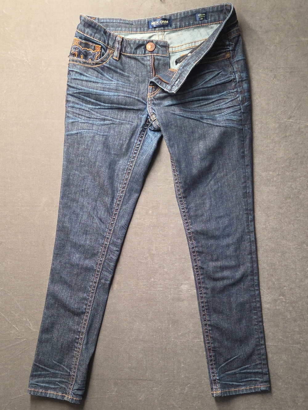 Mek Denim Avalon Cigarette Dark Blue Skinny Jeans Size 29/31
